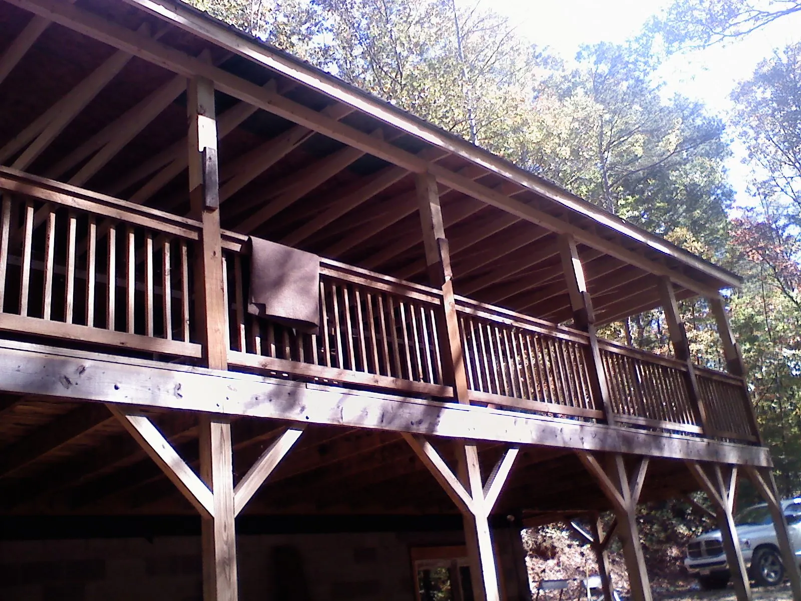 Timber framing under a new elevated porch and deck — Roof Leak Repair in Gordonsville by Roofing Brothers